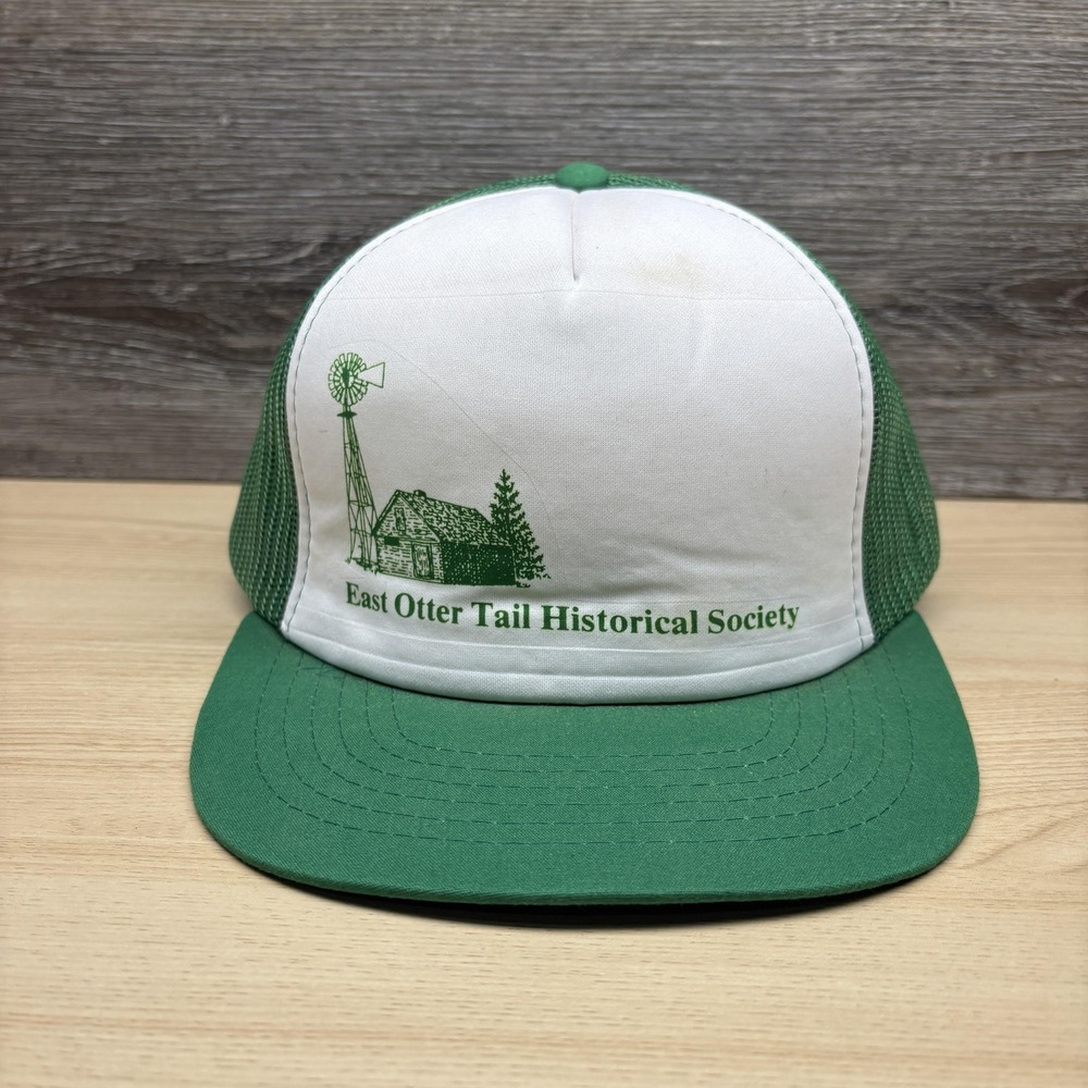 Vintage East Otter Tail Historical Society Hat Cap Snap Back Trucker Mens 90s